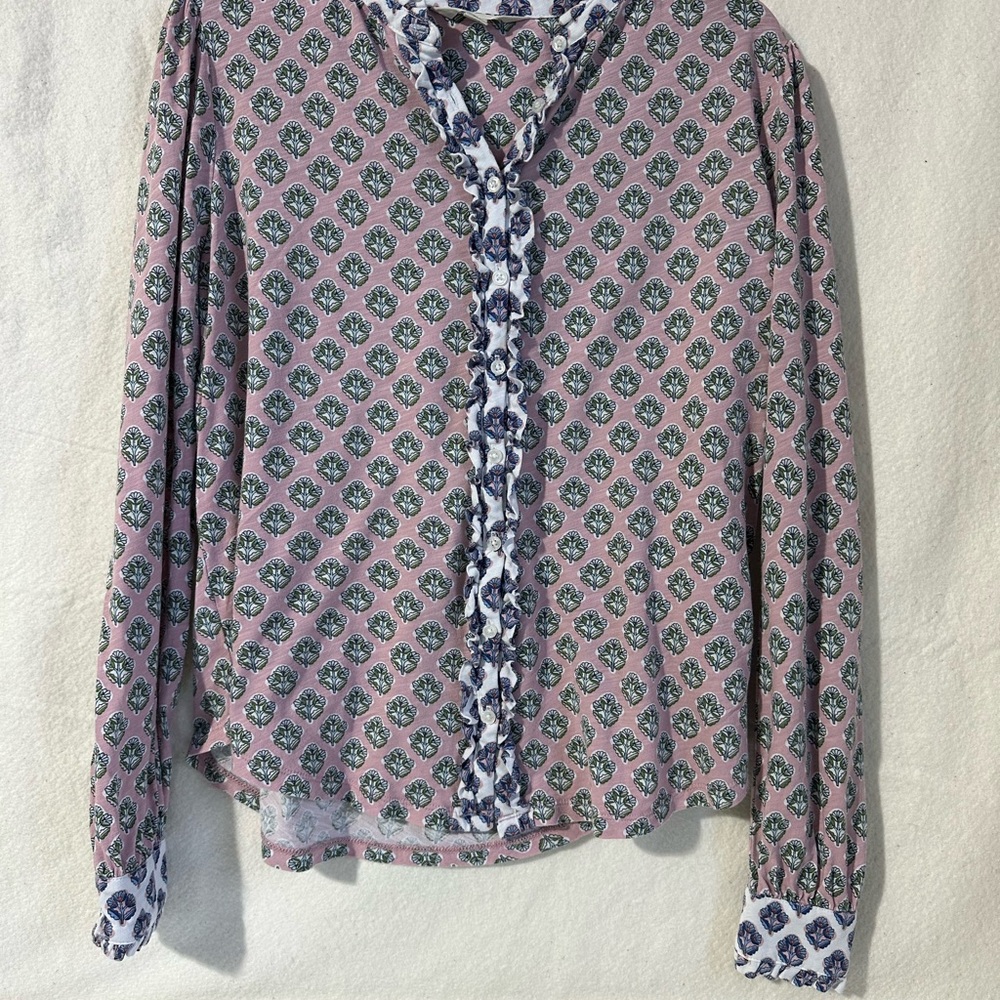 Boden Pink and Blue Patterned Blouse